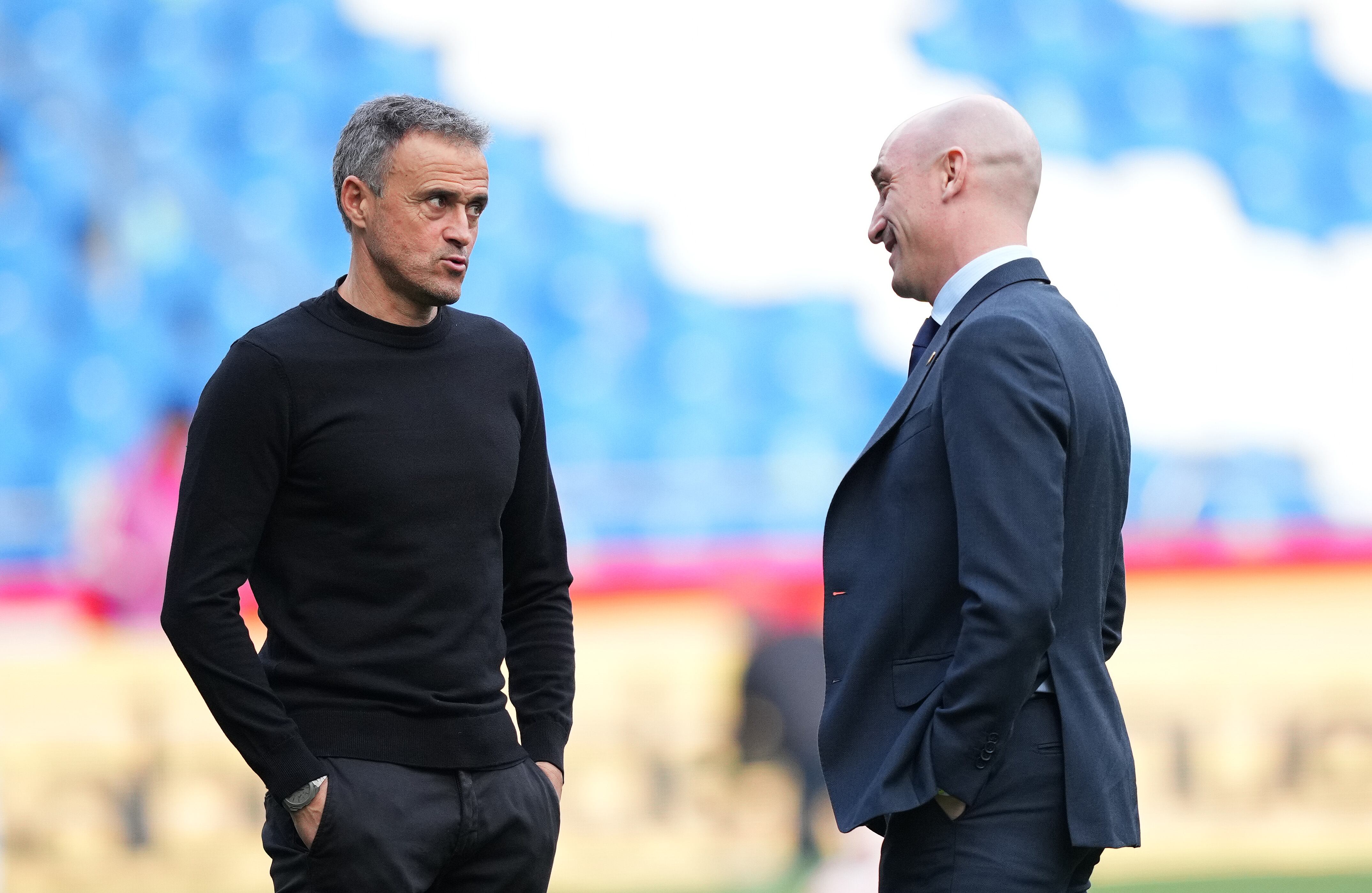 Luis Enrique y Rubiales charlan en Riazor, este pasado lunes