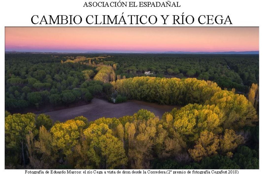 Vista aérea del Río Cega ganadora del segundo premio de fotografía del certamen Cegafest 2018 y que fue realizada por el fotógrafo cuellarano Eduardo Marcos