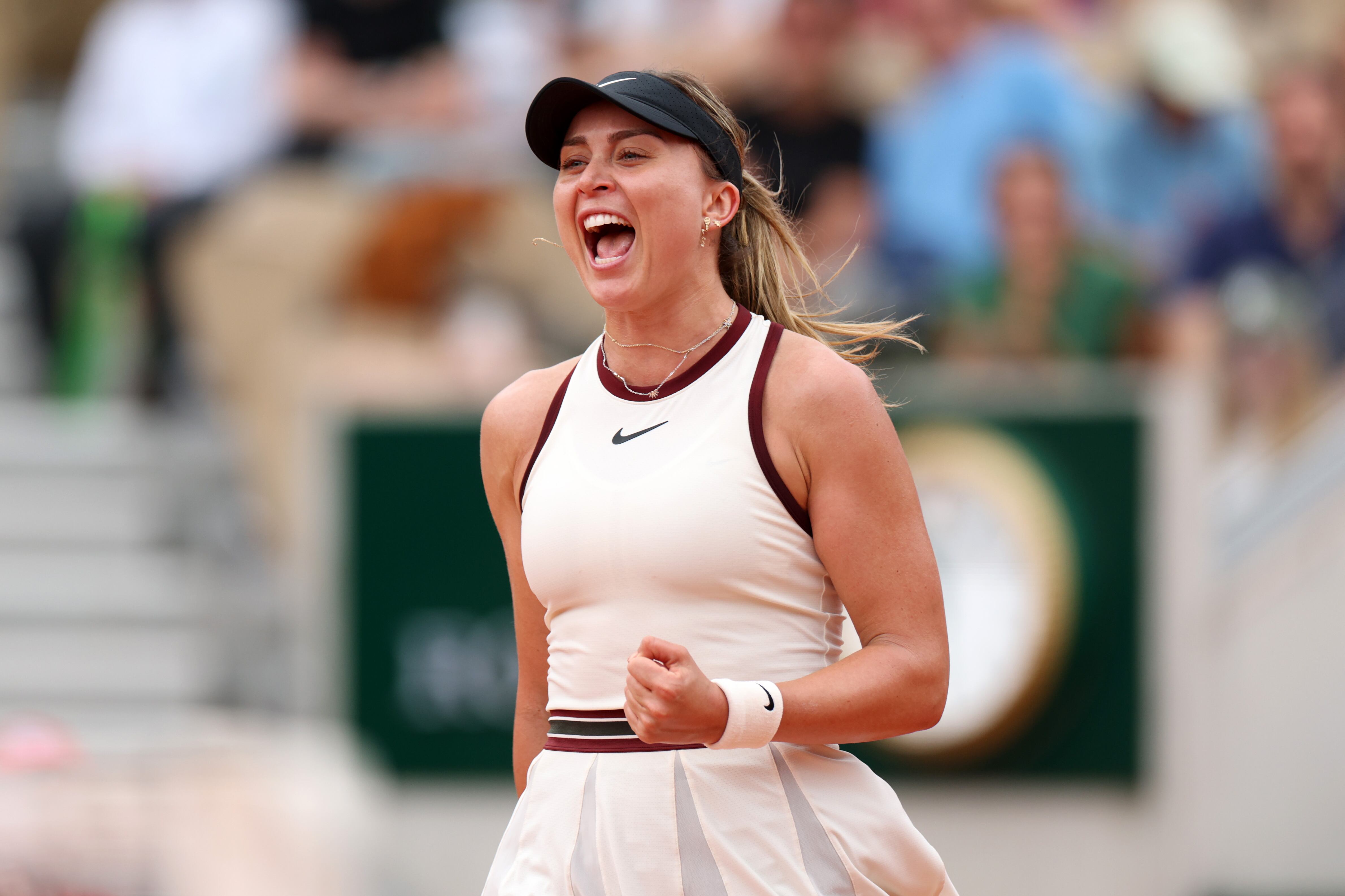Paula Badosa, durante un partido de Roland Garros 2025