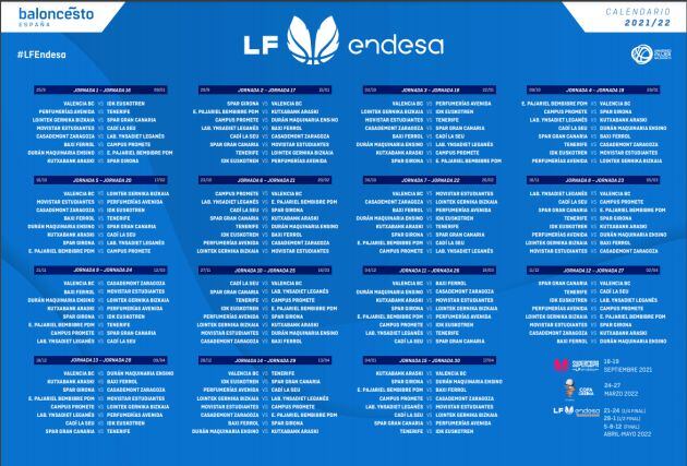 Calendario Liga Endesa Femenina