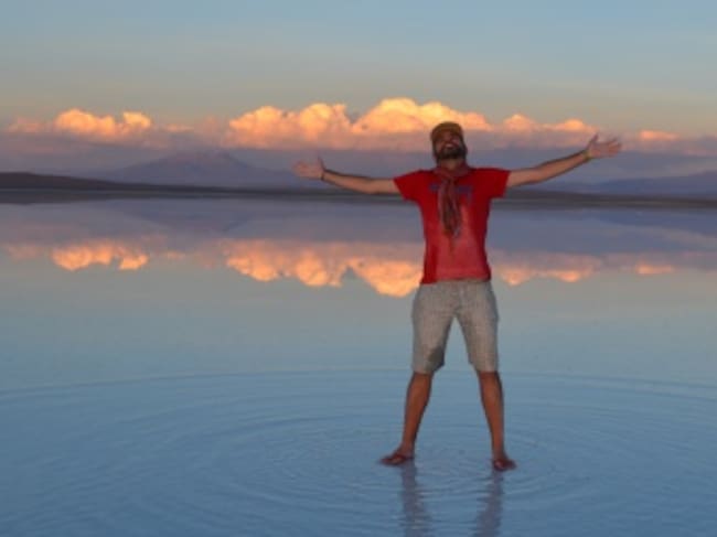Atardecer mágico en el Salar de Uyum, Bolivia