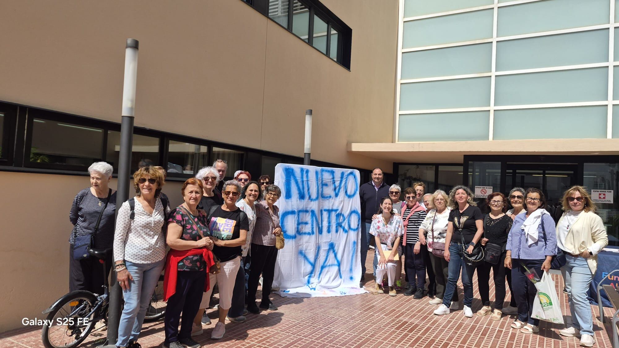 Un momento durante la protesta