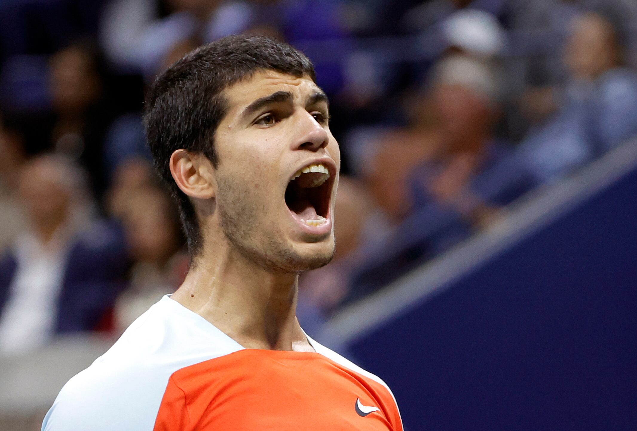 Alcaraz juega en las semifinales contra Tiafoe en el US Open (Tenis, Abierto, Italia, España, Estados Unidos, Nueva York) EFE/EPA/JASON SZENES