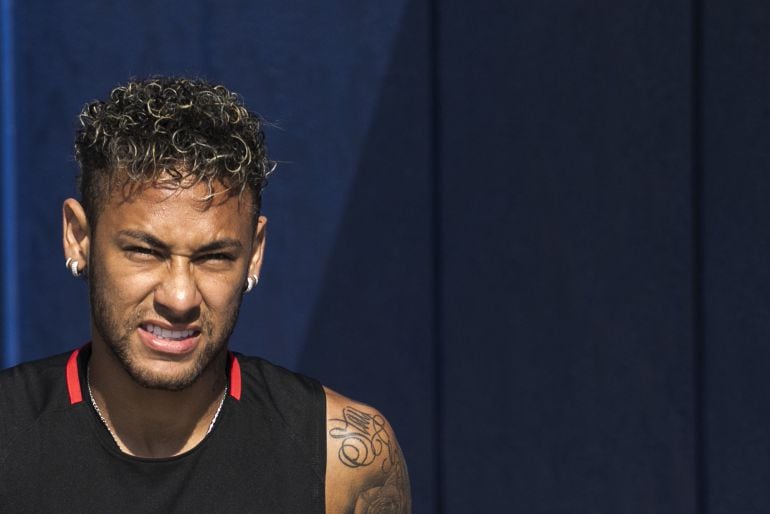 Neymar, tras un entrenamiento del Barcelona en las instalaciones del New York Red Bulls en New Jersey