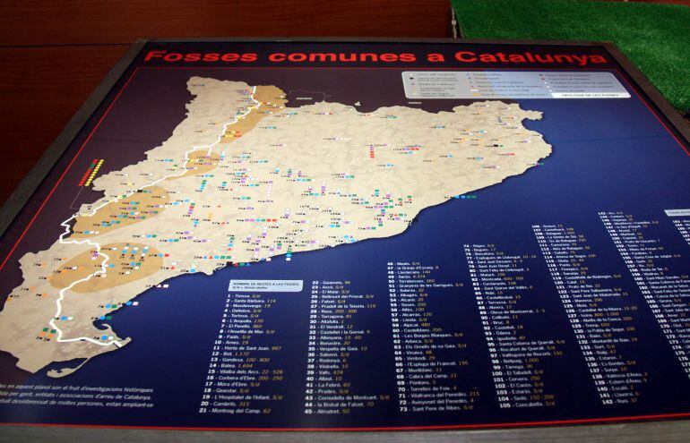 Mapa de les fosses comunes a Catalunya