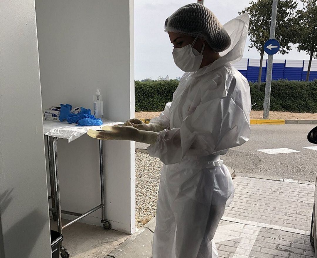 Zona de PCR en el hospital comarcal Francesc de Borja 