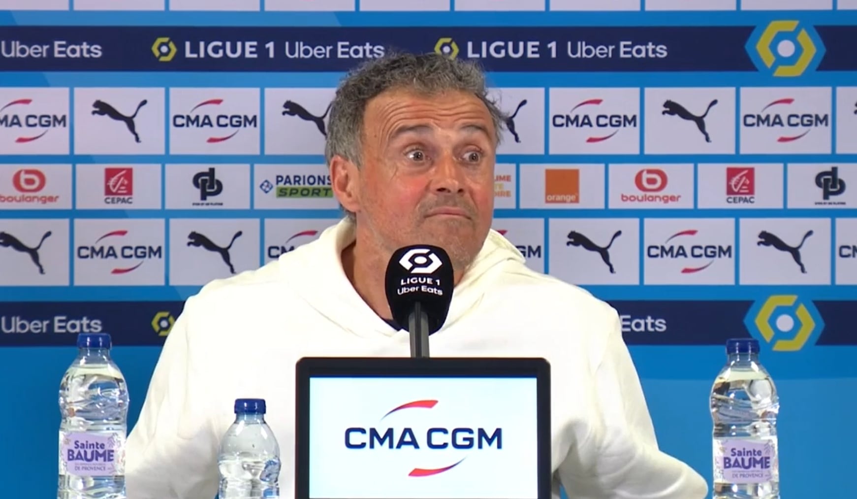 La cara de Luis Enrique cuando le preguntan por Mbappé