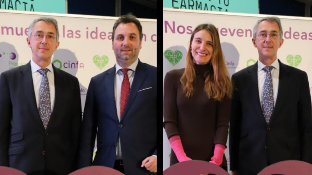 Los palentinos Ana Daria Deza (Ampudia) y José Luis Nájera (Paredes de Neva) durante la entrega del premio