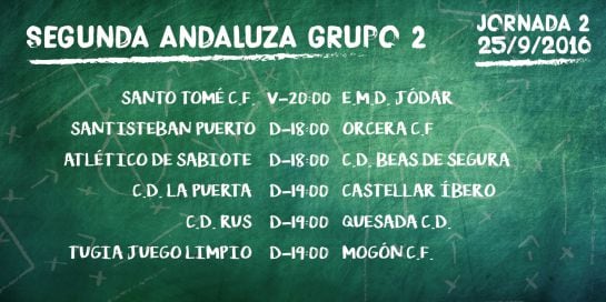 Partidos de la segunda jornada del Grupo II de la Segunda Andaluza.