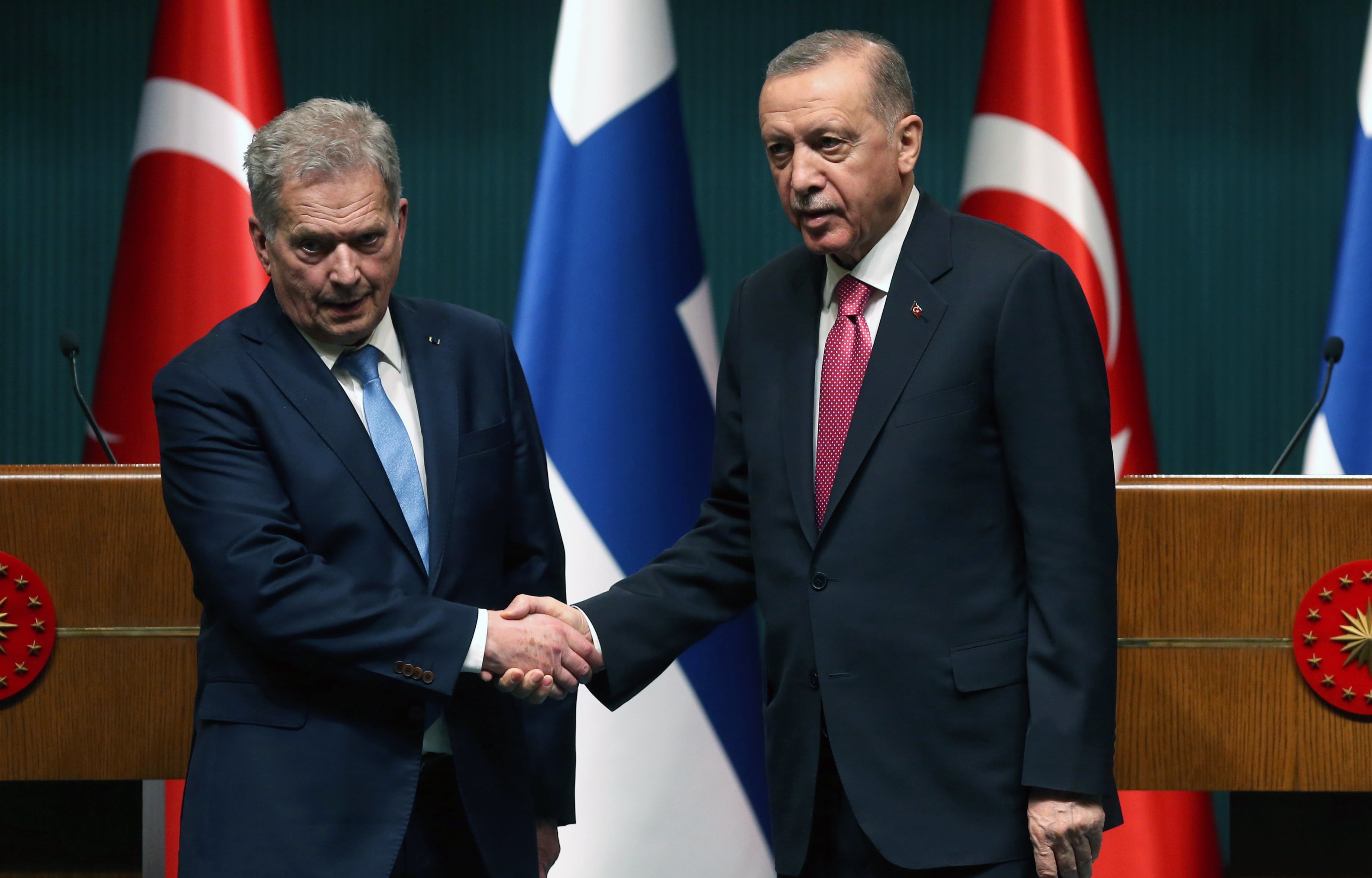 El presidente finlandés Sauli Niinisto y el presidente turco Recep Tayyip Erdogan en una imagen de archivo