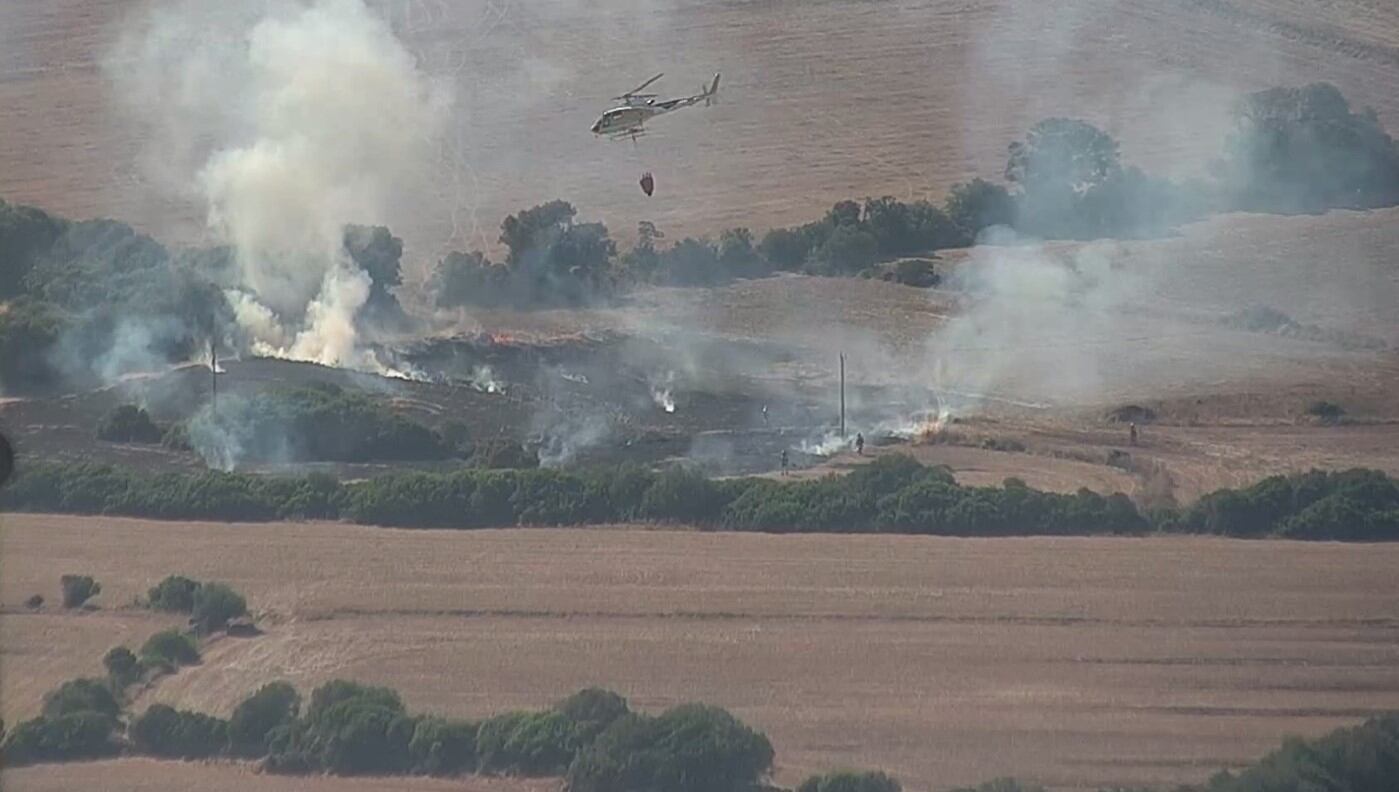 Imatge del foc provocat aquest diumenge