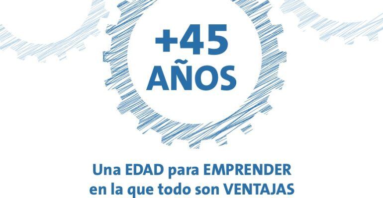 Cartel del programa para emprendedores mayores de 45 años