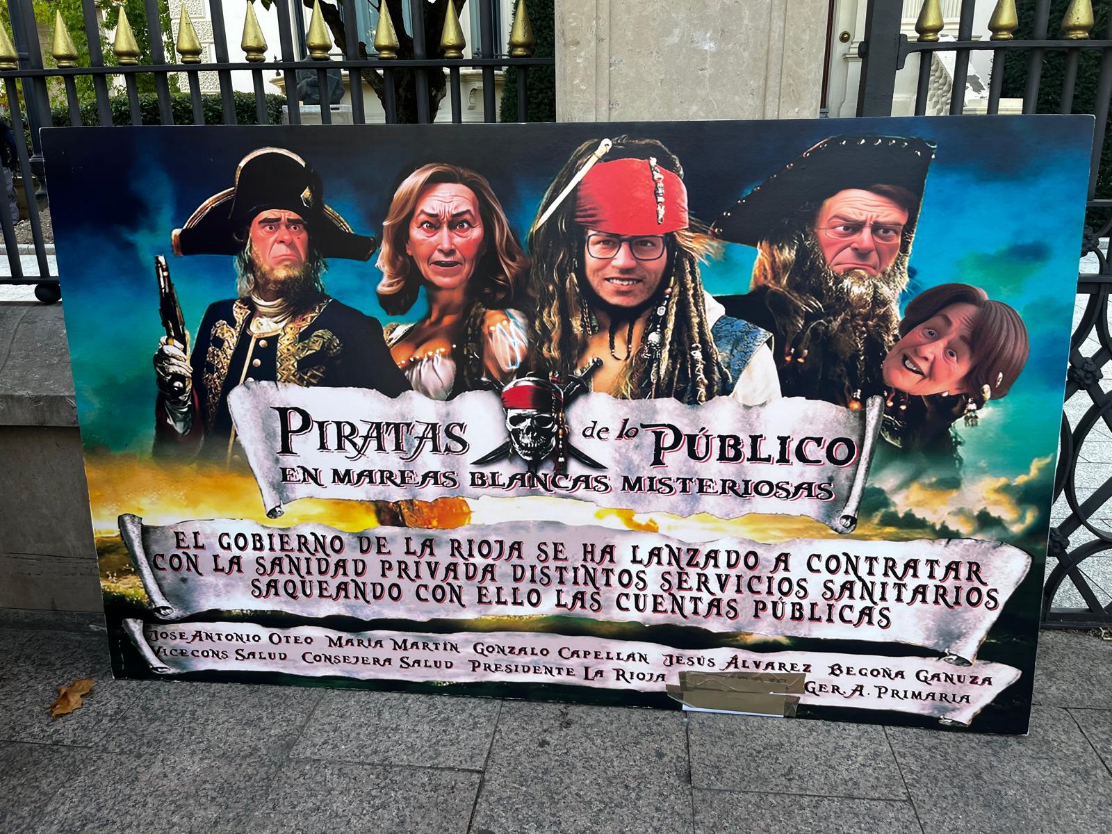 Pancarta de la concentración de la Plataforma en Defensa de la Sanidad Pública