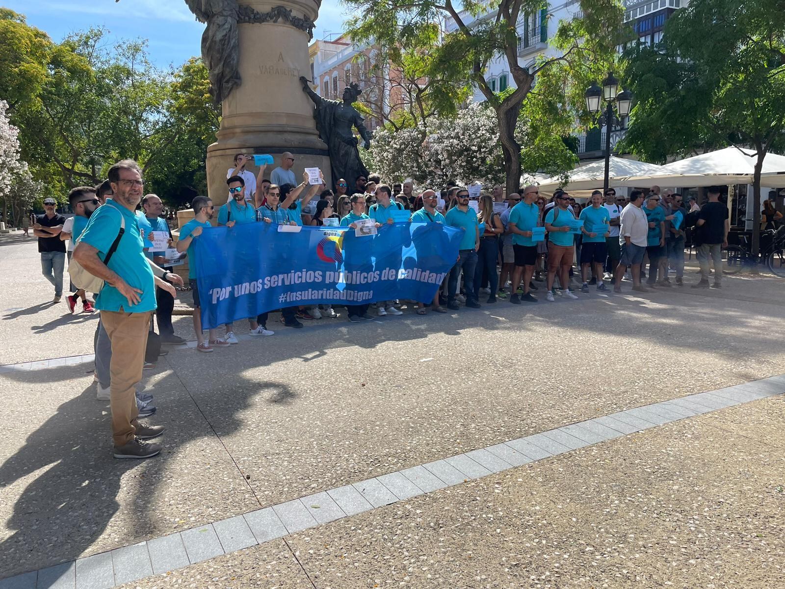 Imagen de archivo de funcionarios durante una protesta en Ibiza