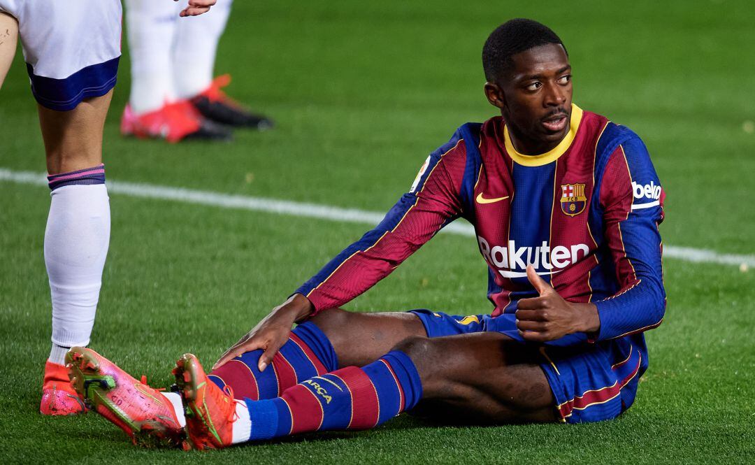 Ousmane Dembélé, en un partido de Liga del FC Barcelona.