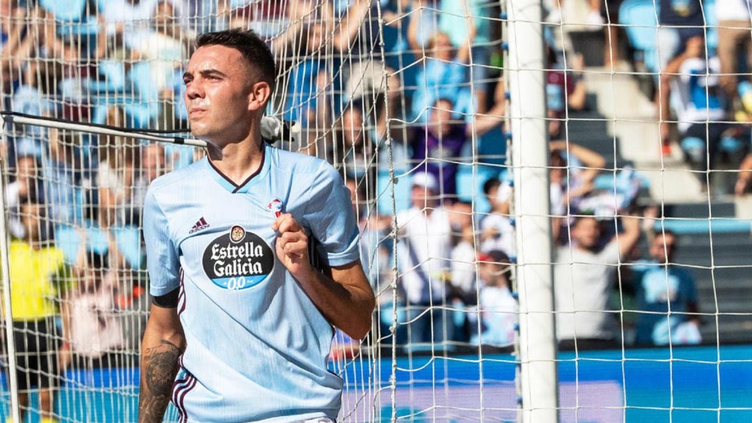 Aspas celebra un gol en Balaídos esta temporada