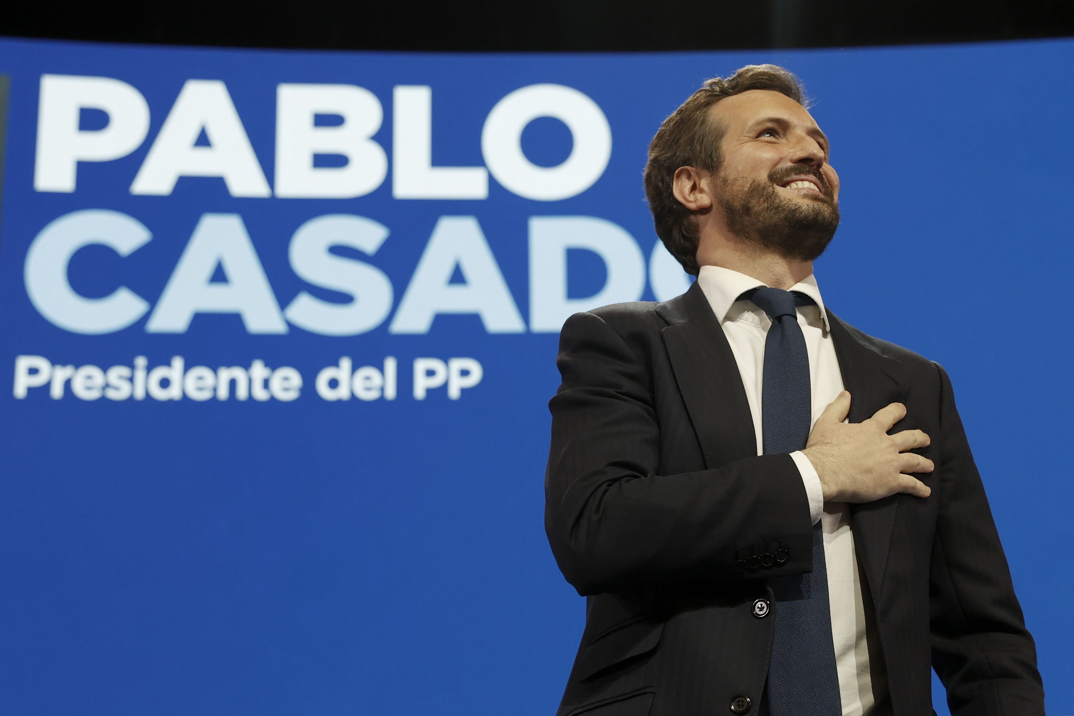 El actual presidente del PP, Pablo Casado, durante el XX Congreso Nacional del partido en Sevilla.