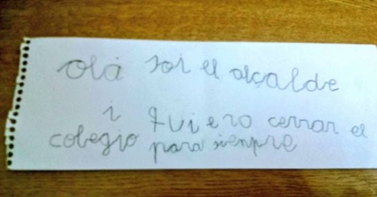 La nota del niño de seis años.