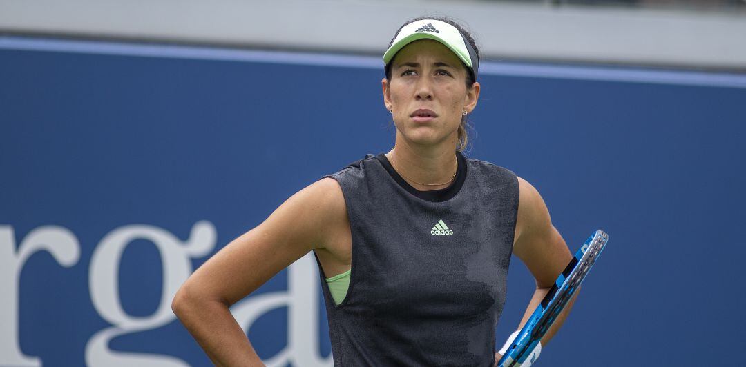 Garbiñe Muguruza, durante el partido de primera ronda del US Open en el que ha sido eliminada por la americana Alison Riskes