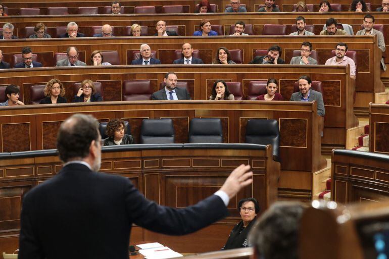 El presidente del Gobierno, Mariano Rajoy, en el Congreso