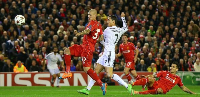 El portugués ha hecho el primer tanto del Real Madrid ante el Liverpool en Anfield.