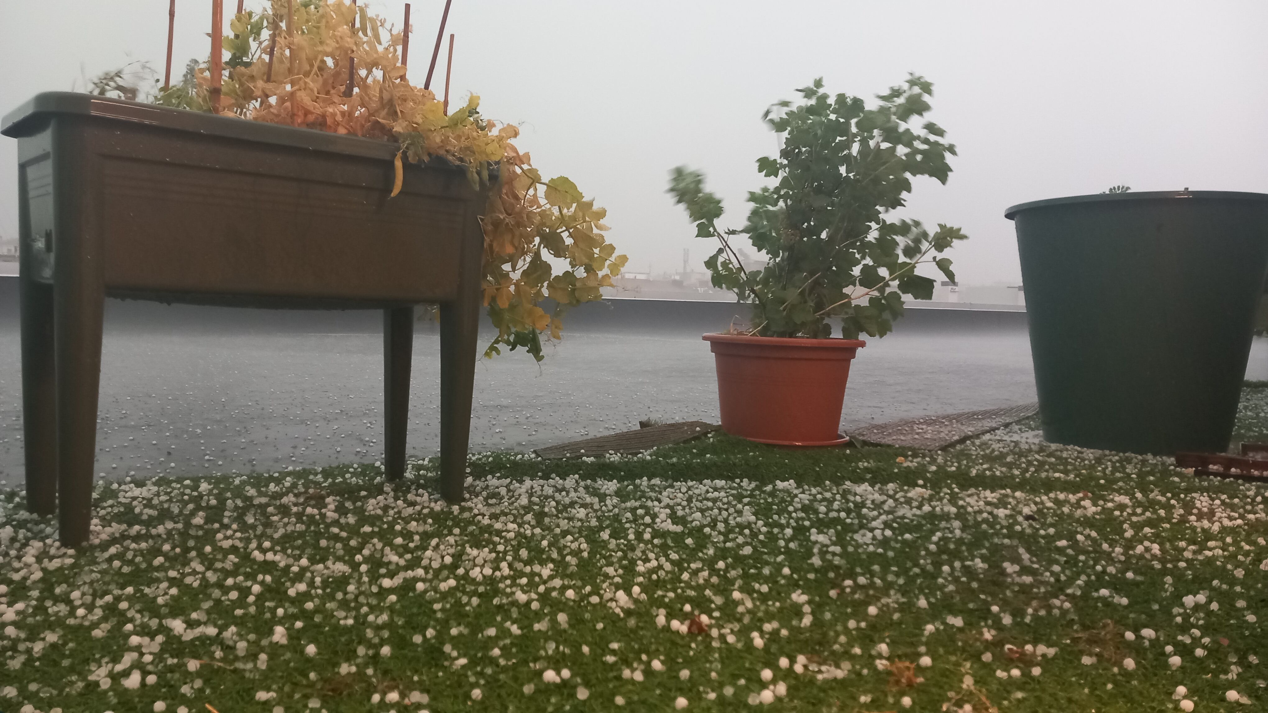 La tormenta ha estado acompañada de granizo