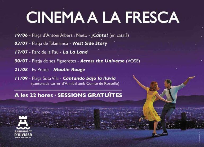 Cartel informativo para este verano del cine al aire libre 