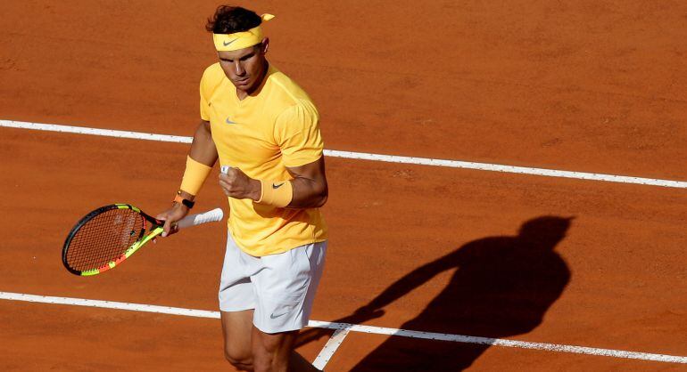 Rafa Nadal, en su partido en Roma ante Denis Shapovalov.