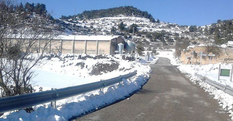 La carretera L-220 després que avui hi hagi passat la llevaneus