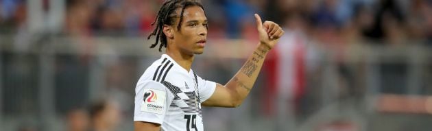 Leroy Sané, en el amistoso que enfrentó a Alemania con Austria