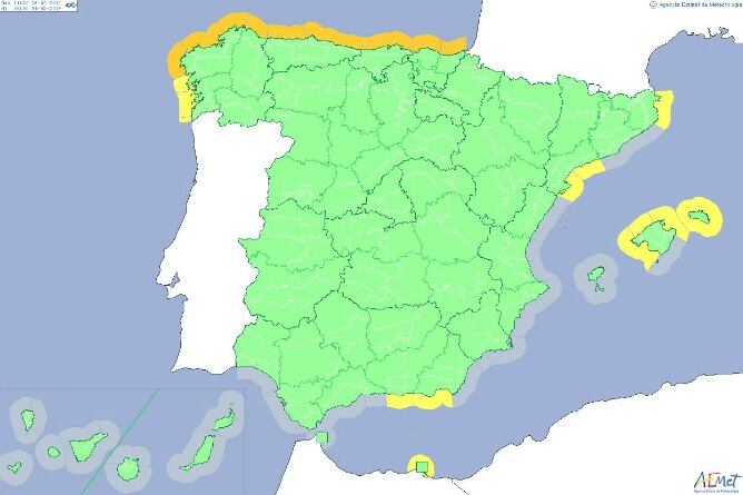 Mapa de alertas para este viernes 28 de febrero.