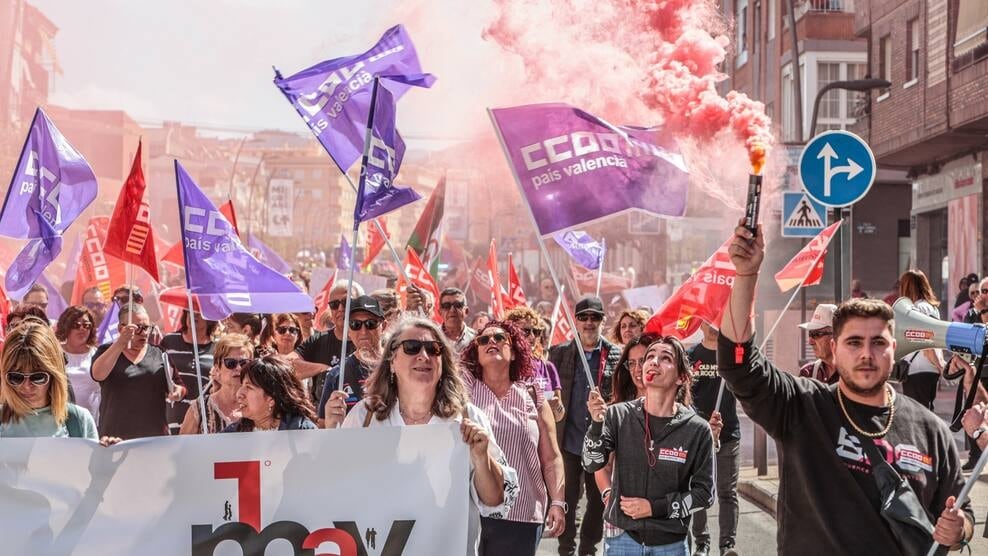 Imagen de archivo de la manifestación celebrada en Elda y Petrer con motivo del Primero de Mayo en 2025