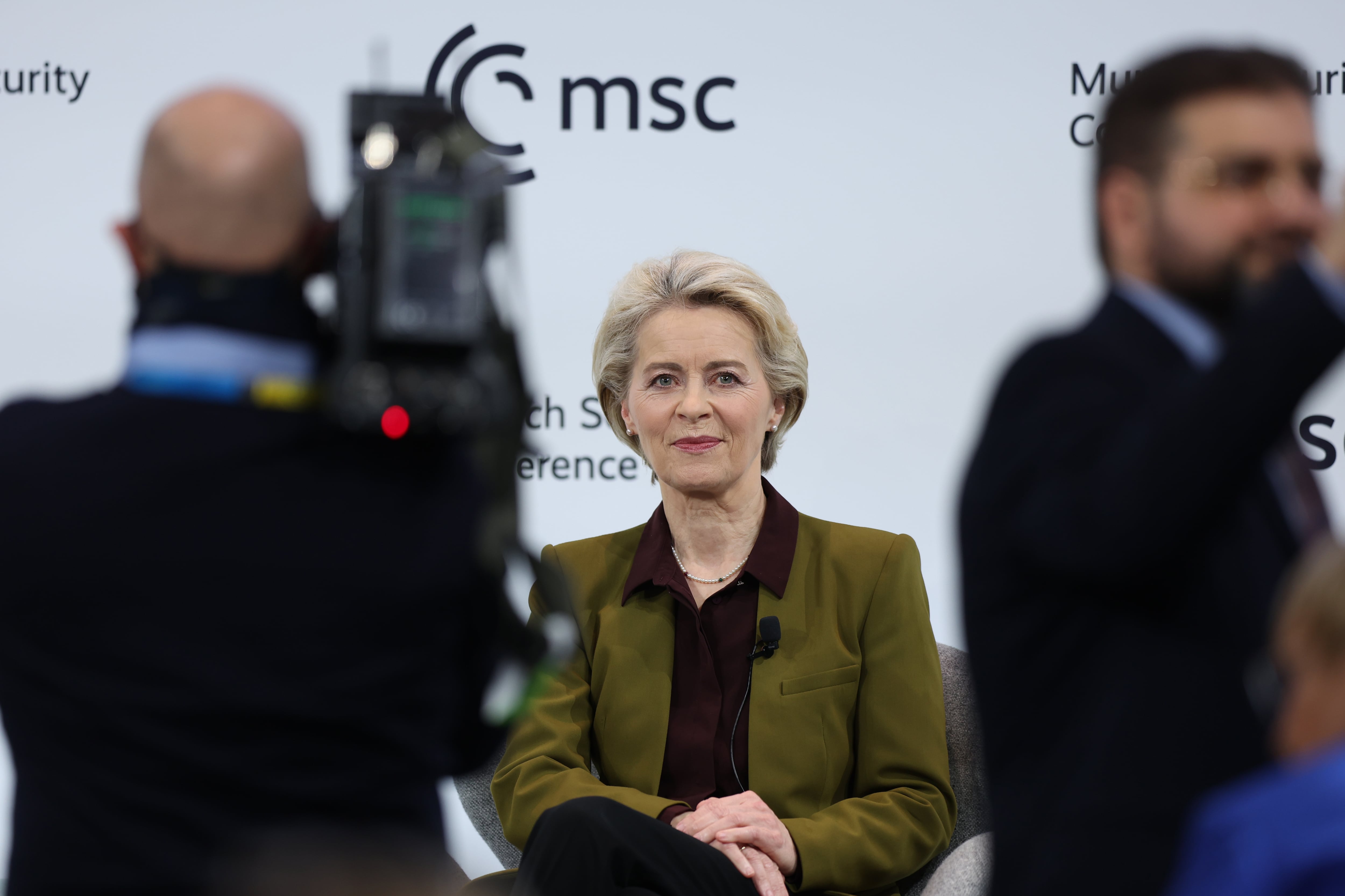 La presidenta de la Comisión Europea, Ursula Von der Leyen, durante la Conferencia de Seguridad celebrada en Múnich