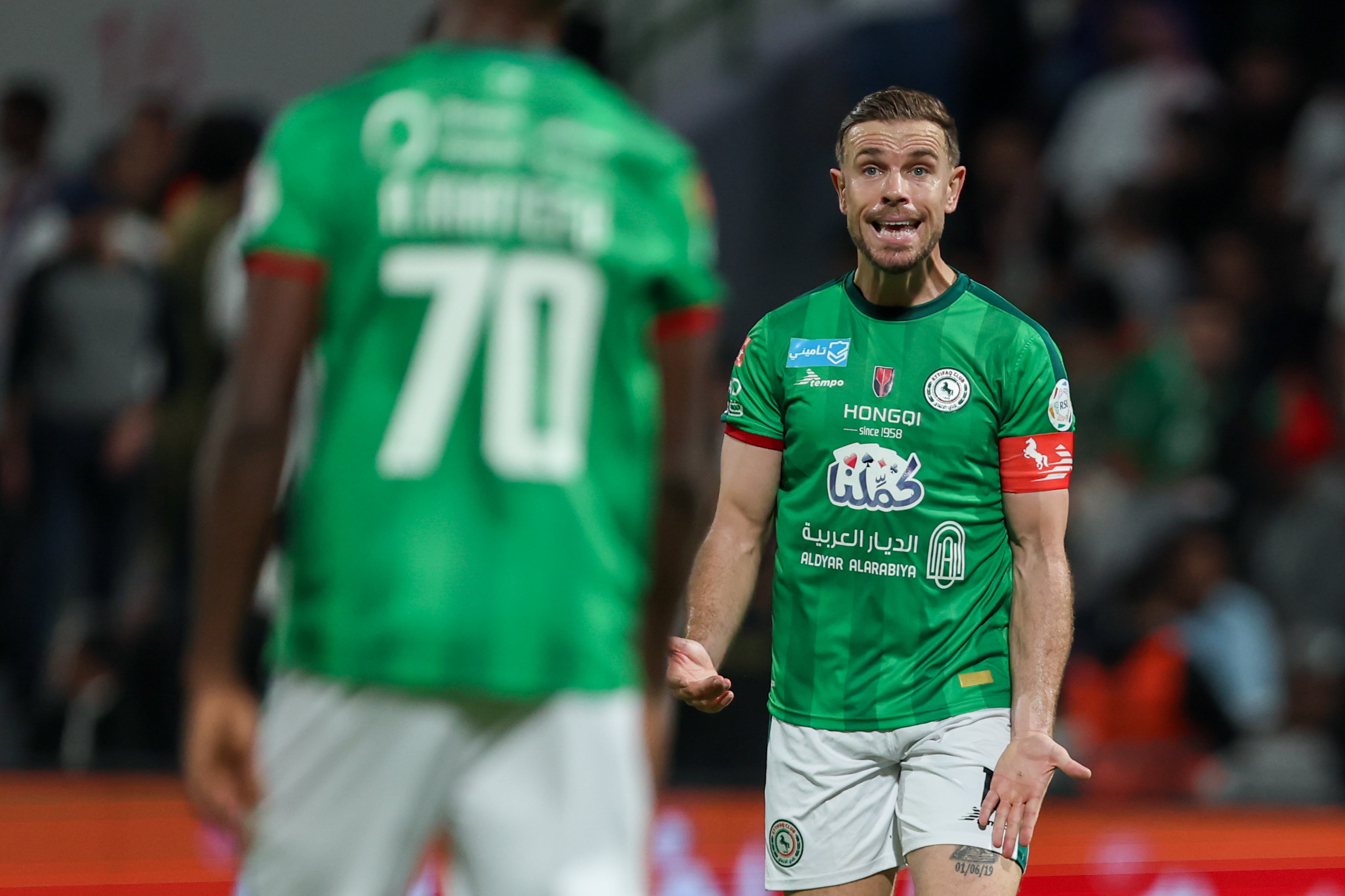 Jordan Herdenson, durante un partido de la Liga Saudí