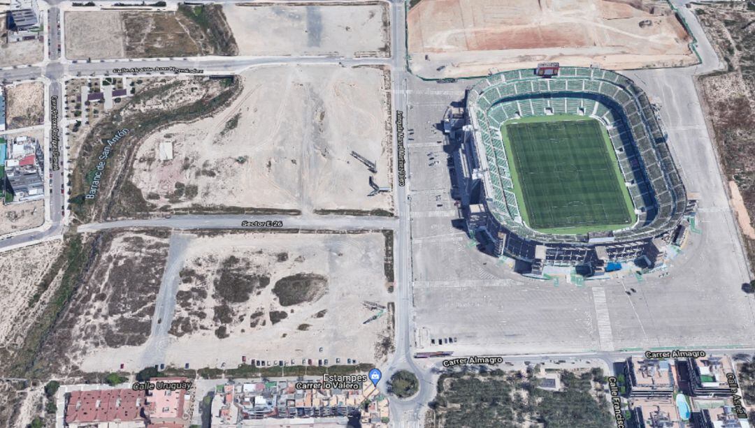 Espacio para la construcción del centro comercial