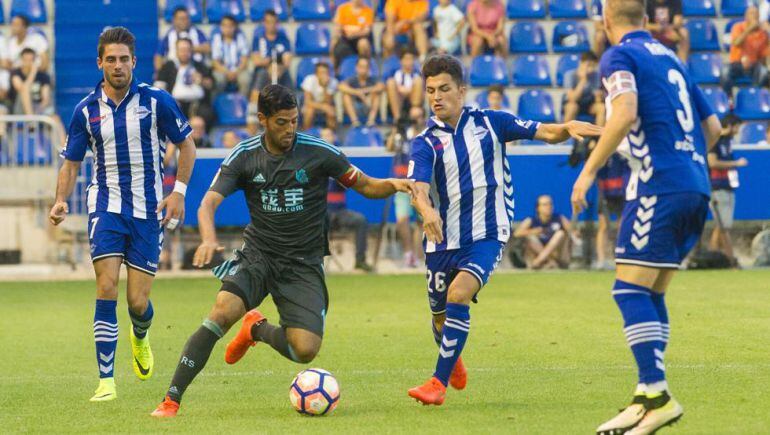 Rubén Sobrino y Manu García Alonso podrían ser titulares en el Nou Estadi de Tarragona.