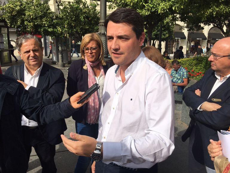 José María Bellido durante la rueda de prensa hoy en las Tendillas