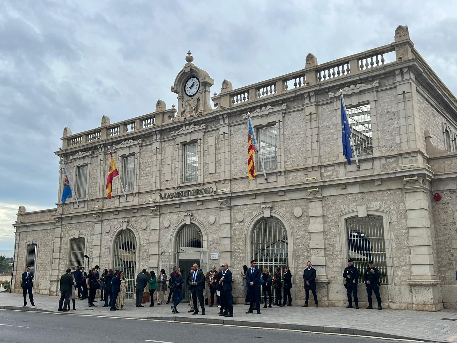 Fachada de Casa Mediterráneo donde almuerzan los líderes de EU-MED 9