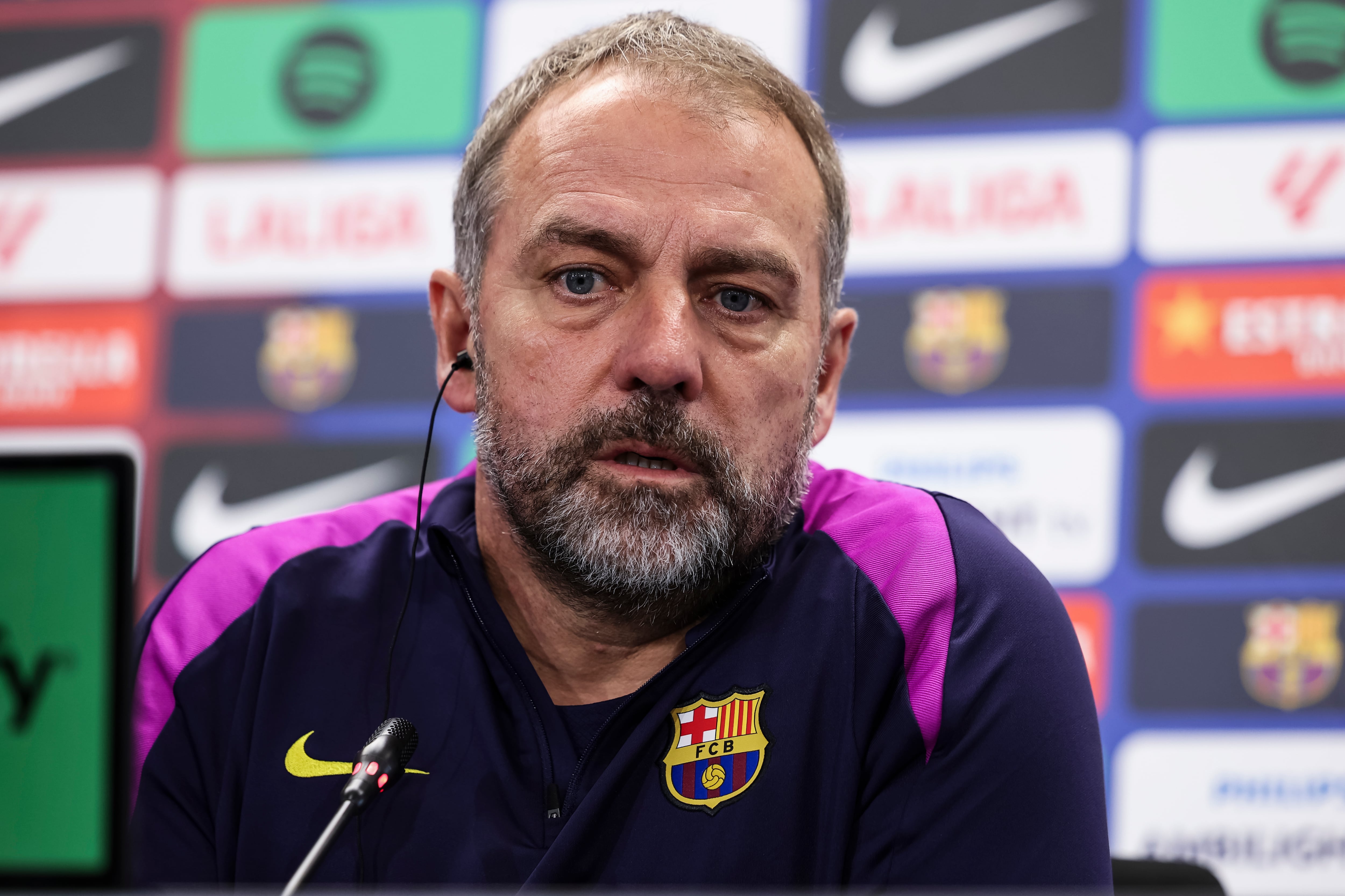 Hansi Flick, en la rueda de prensa previa al Deportivo Guadalajara-FC Barcelona