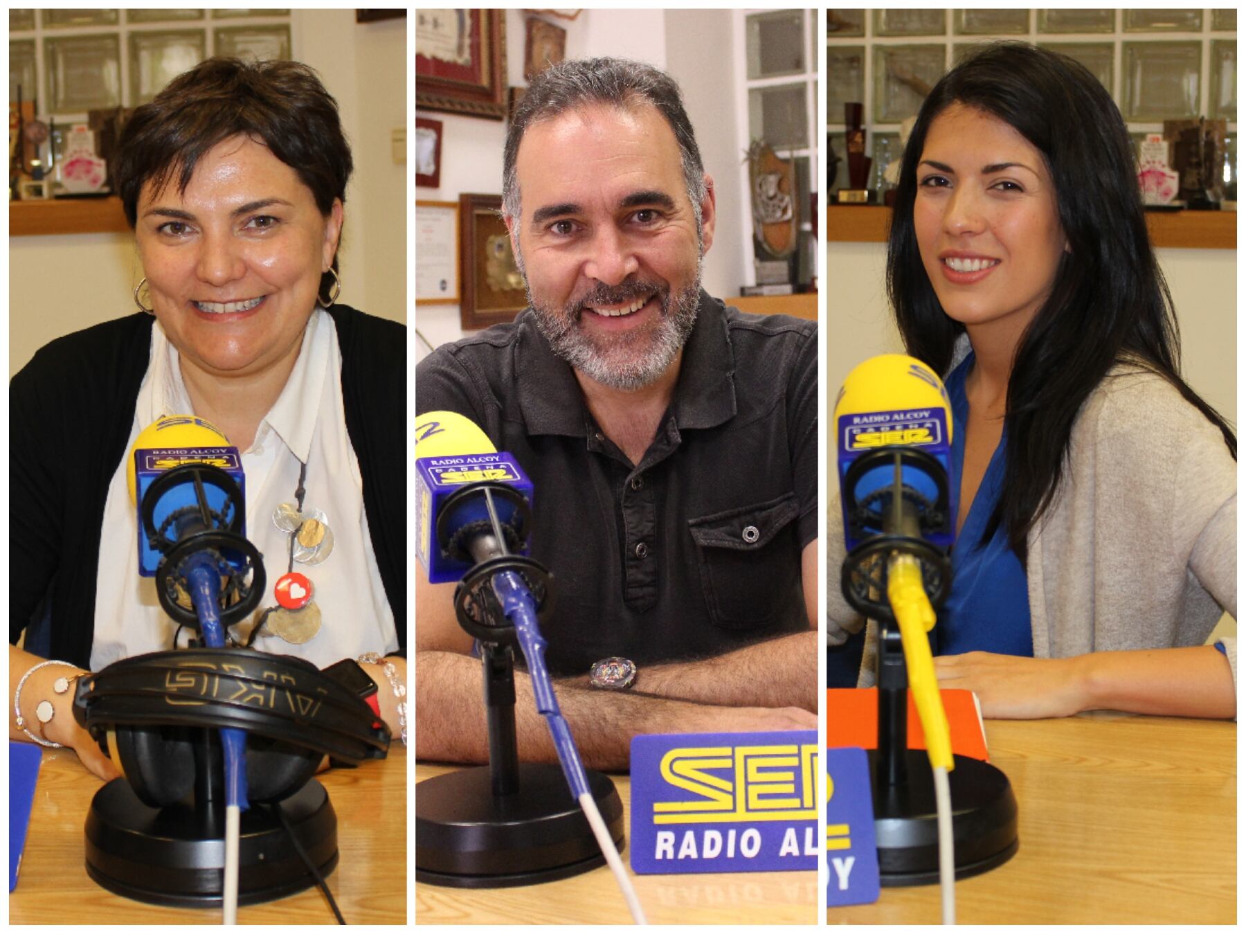 Los candidatos Patricia Blanquer (PSOE), Rafael Serralta (PP) y Naiara Davó (Compromís-Sumar).