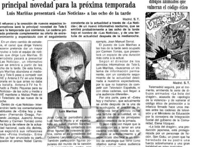 Artículo sobre 'Bola de Dragón' en ABC edición Madrid (1993)