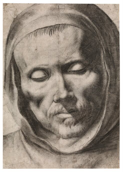 Cabeza de Monje, atribuido a Zurbarán, es uno de los dibujos españoles que se exponen en el British Museum