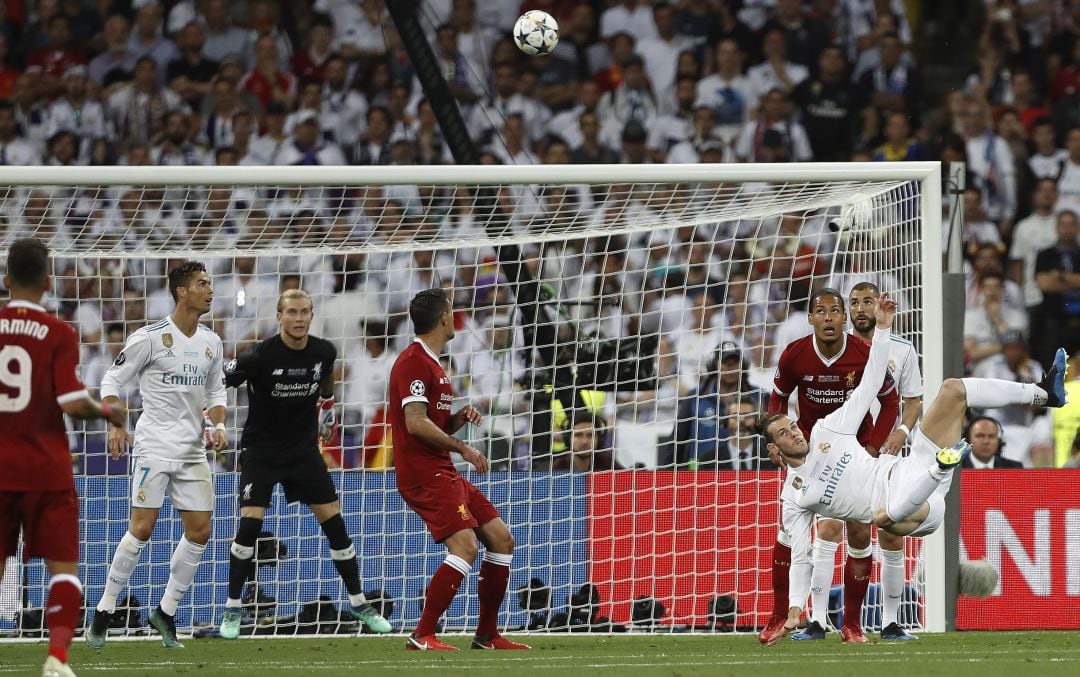 La chilena de Gareth Bale en la final de la Champions entre el Real Madrid y el Liverpool.