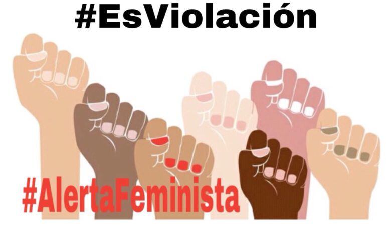 Pancarta difundida por las feministas a través de redes sociales.