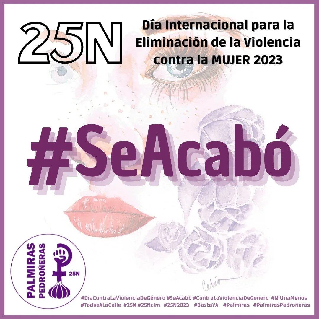 #SeAcabó, cartel del 25N de Las Palmiras, colectivo feminista en Las Pedroñeras