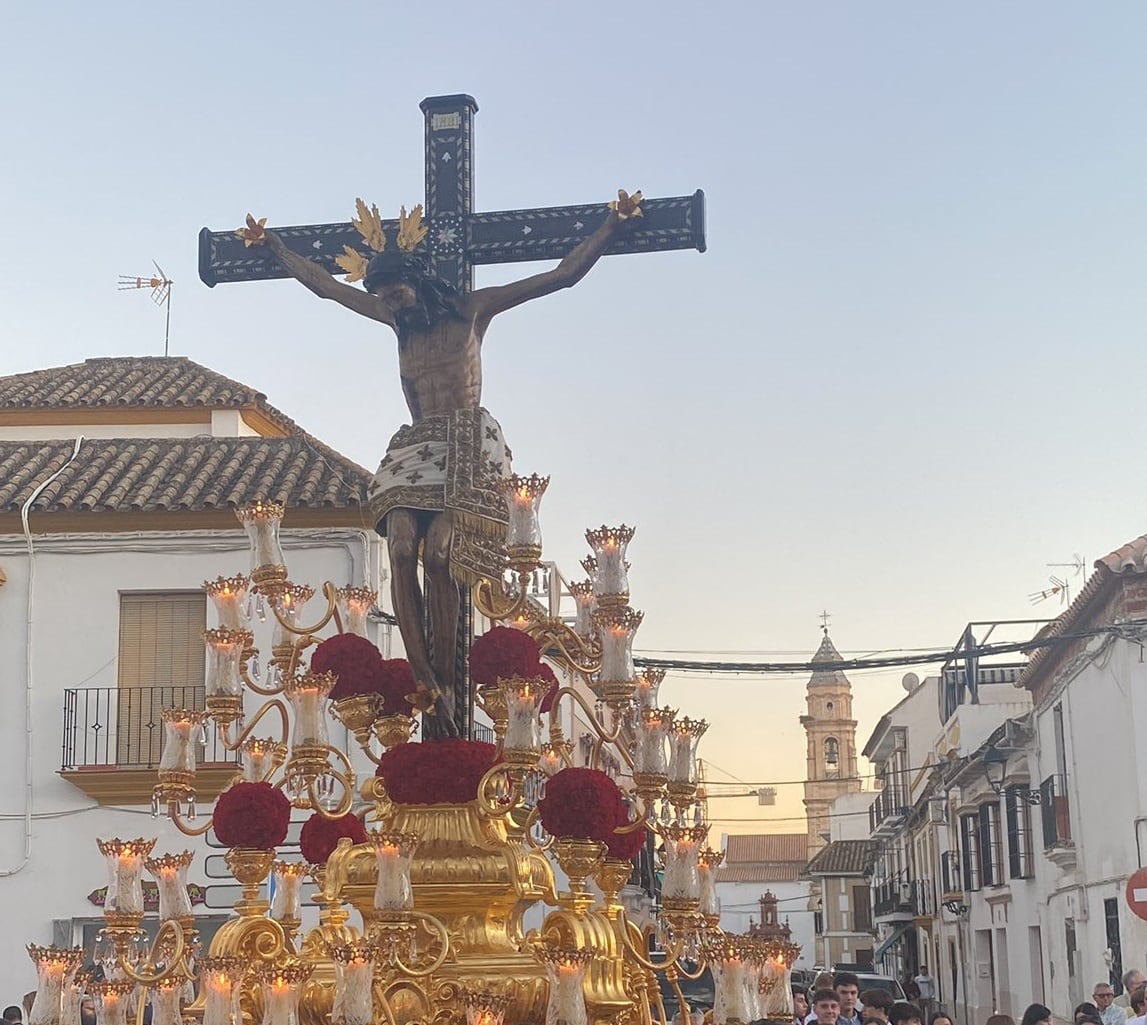 El Cristo de Confalón de Écija en su procesión de Rogativas por Lluvias del pasado sábado