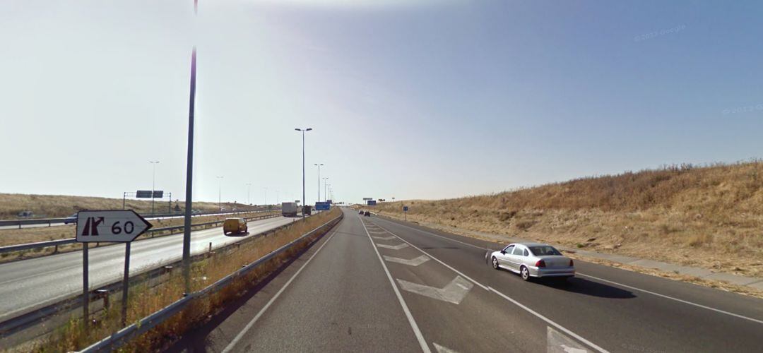 El kilómetro 60 de la circunvalación M-50