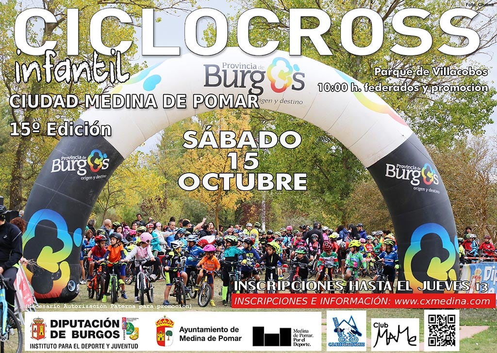 Cartel del Ciclocrós Infantil de Medina de Pomar que se disputará el sábado a las 10.00 horas para abrir boca.