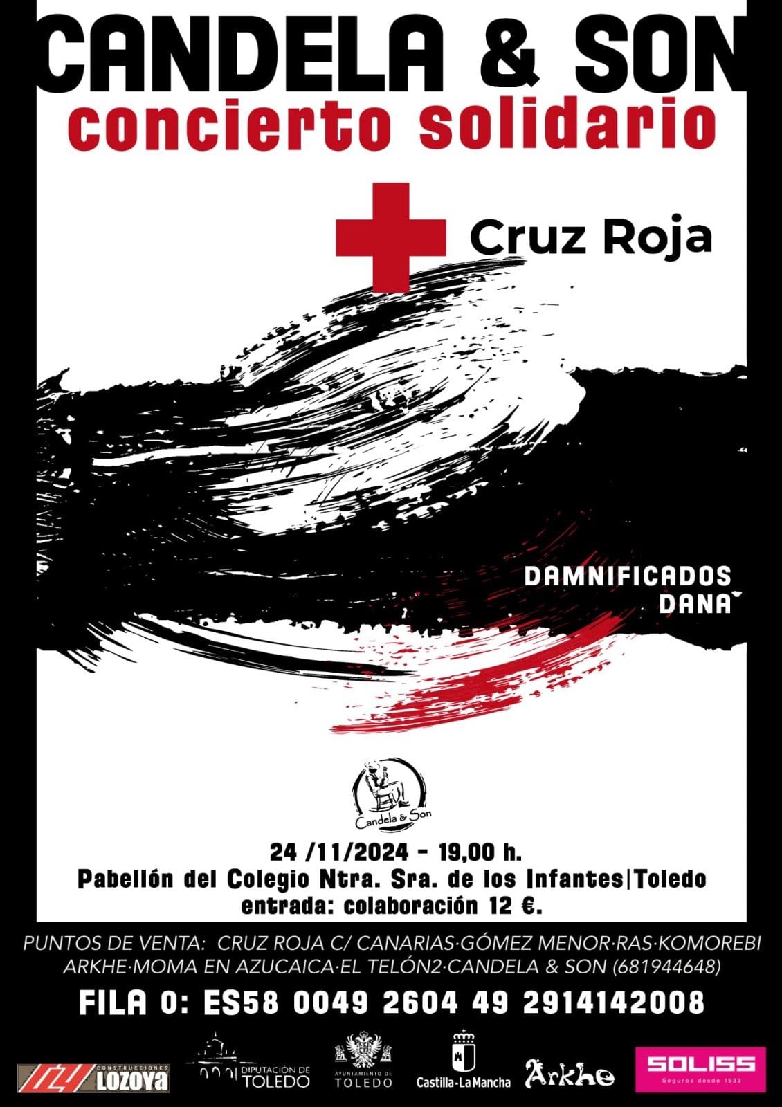 Cartel anunciador del concierto solidario de Candela y Son en Toledo