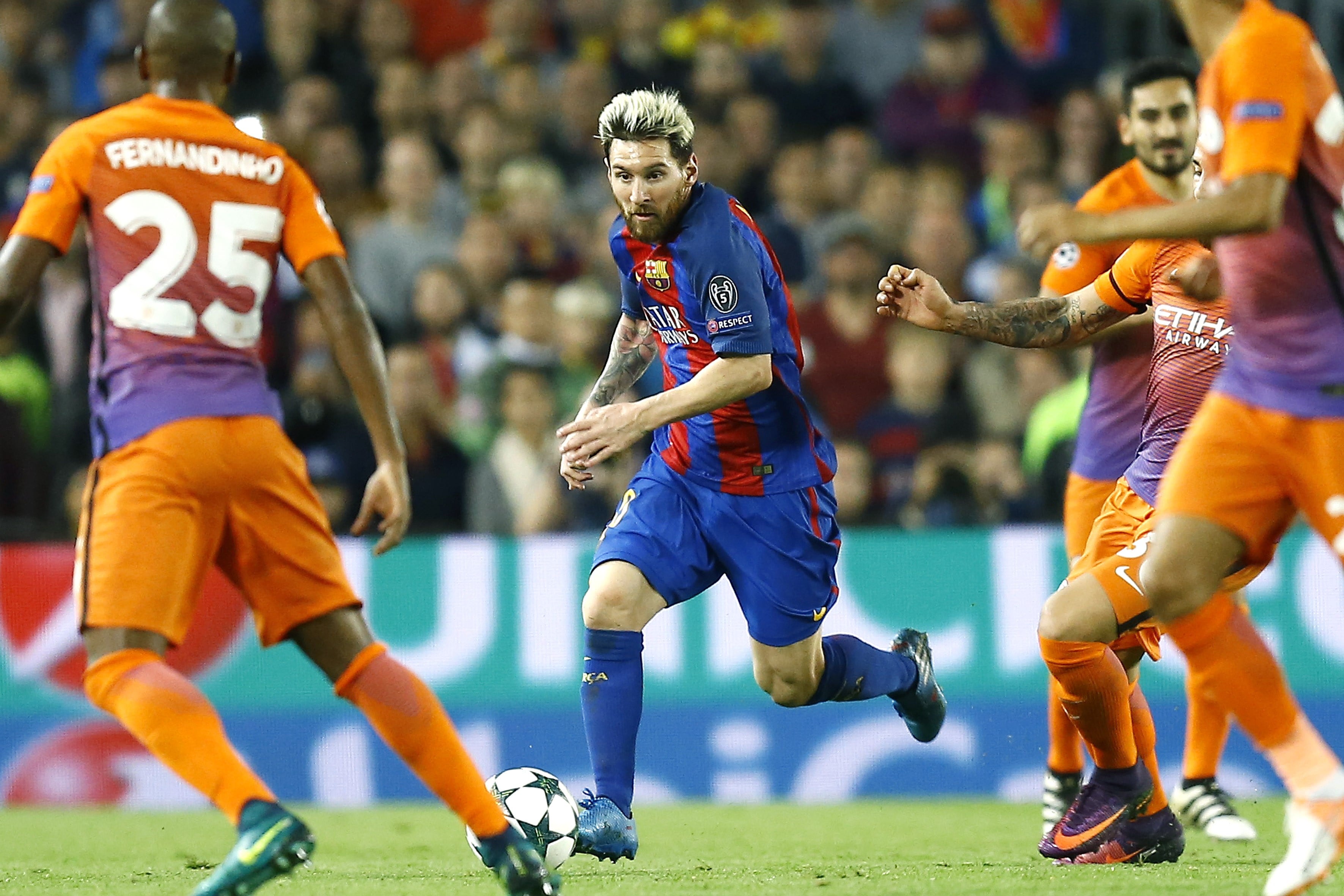 Lionel Messi contra el Manchester City